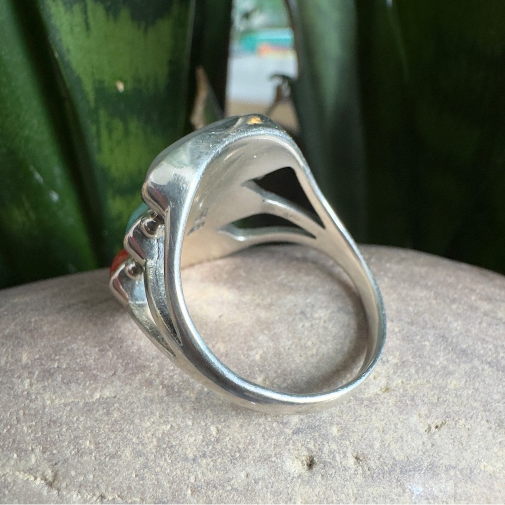 Sterling Navajo gemstone ring - Picture 3 of 9
